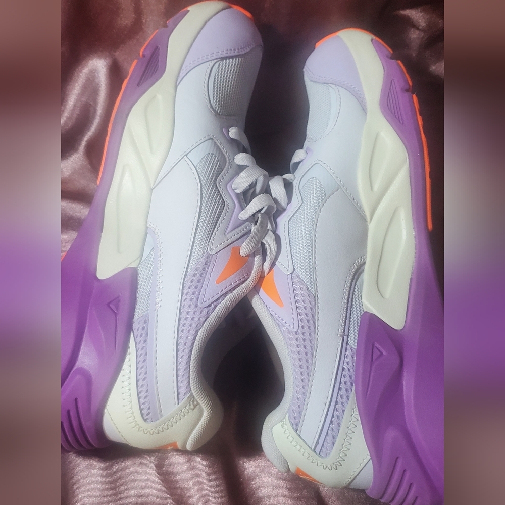 Puma Women's Sneakers - Purple and Orange Accents - Picture 9 of 11